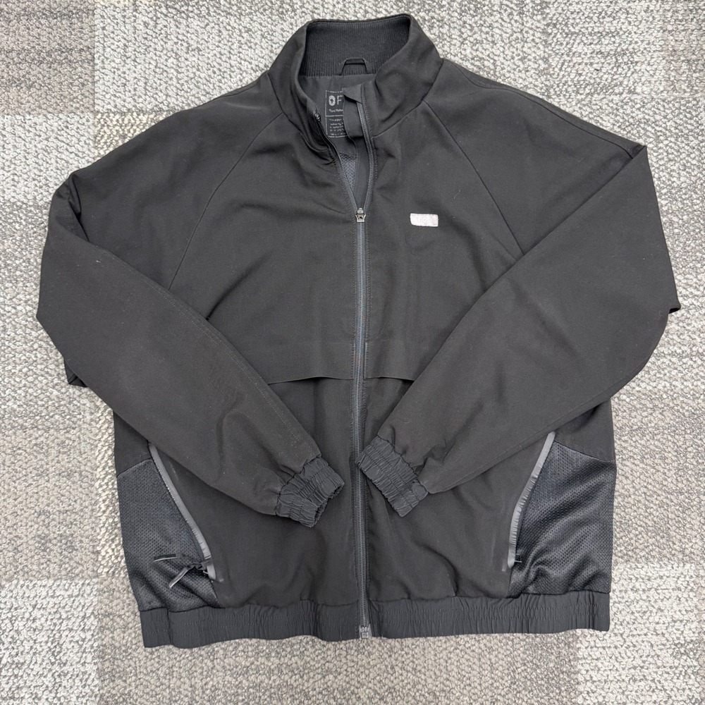 Figs Technical Collection Jacket Womens M Black Solid Mesh Active Full Zip Mock